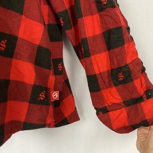 Magellan x Shiner Flannel Shirt Womens XXL Buffalo Plaid Red Black Cabincore - Picture 4 of 16